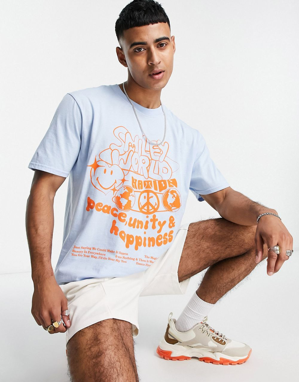 Smiley T-shirt In Light Blue - 图片 2