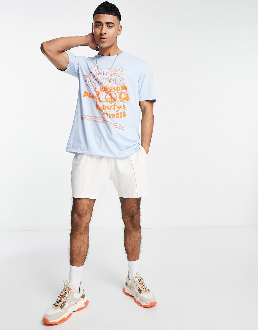 Smiley T-shirt In Light Blue - 图片 4