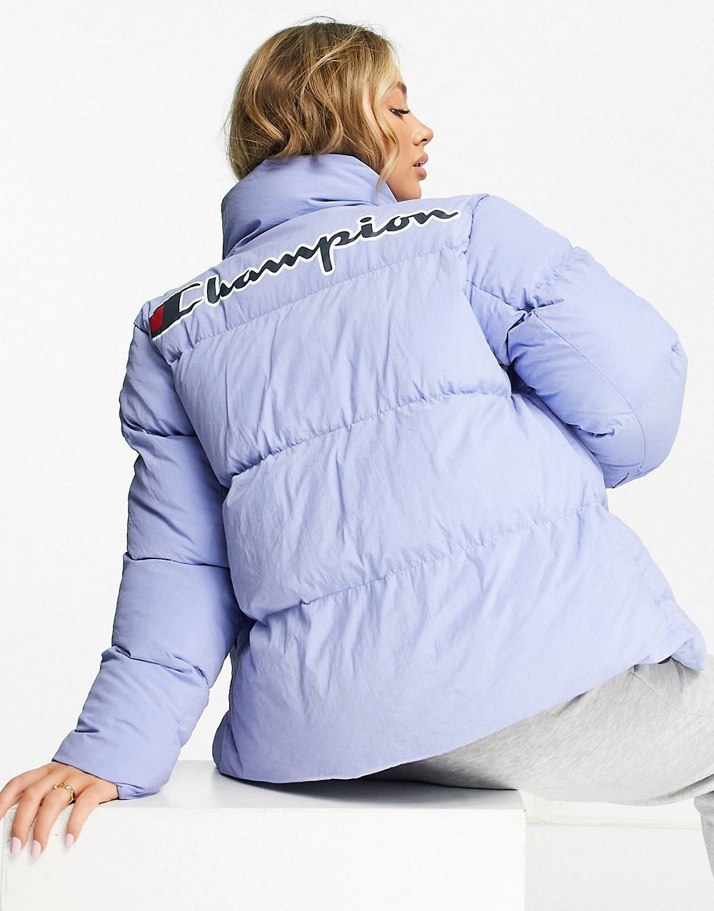 Small Logo Puffer Jacket In Blue - 图片 5
